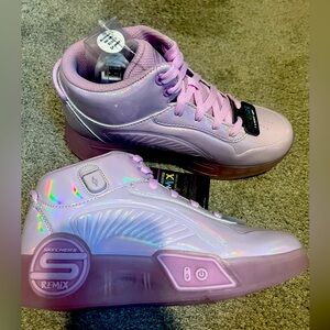 Light purple girls 3.5 sketchers remix